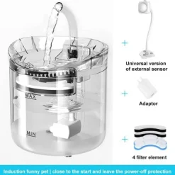 Automatischer Wasserbrunnen für Haustiere – Sensoraktivierter Spender für Katzen und Hunde