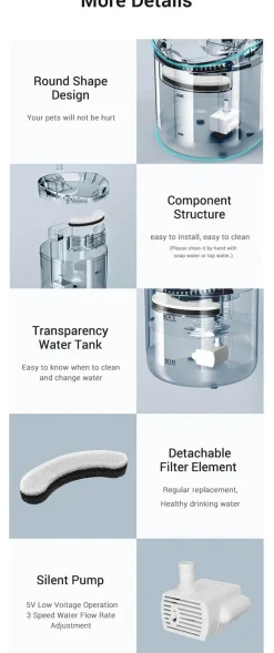 Automatischer Wasserbrunnen für Haustiere – Sensoraktivierter Spender für Katzen und Hunde