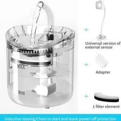 Automatischer Wasserbrunnen für Haustiere – Sensoraktivierter Spender für Katzen und Hunde