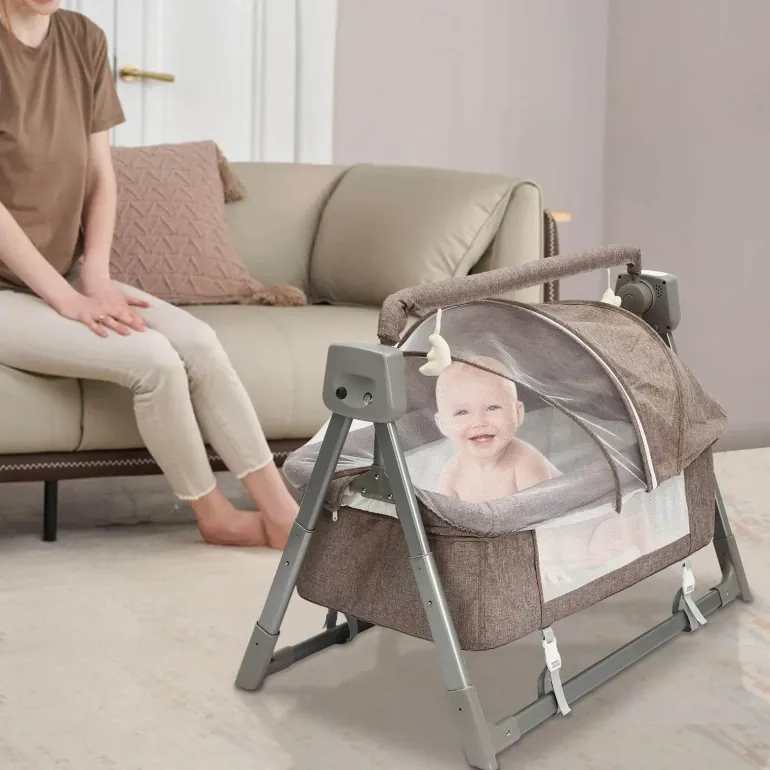 Automatisches Schaukelbett für Babys mit Musik per Fernbedienung