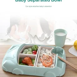 Babynahrungsbehälter aus Bambus in Autoform – Umweltfreundliche Aufbewahrung