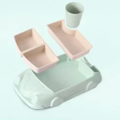 Babynahrungsbehälter aus Bambus in Autoform – Umweltfreundliche Aufbewahrung