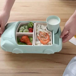 Babynahrungsbehälter aus Bambus in Autoform – Umweltfreundliche Aufbewahrung