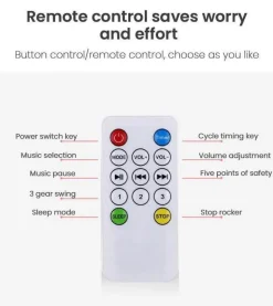 Babywippe mit Bluetooth-Fernbedienung