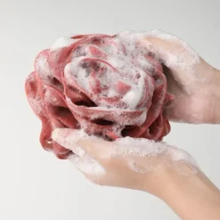 Badeschwamm mit japanischer Rose – weiches Peeling-Duschaccessoire
