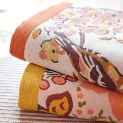 Badetuch aus Baumwollgaze, weich, schnelltrocknend, Pfauenmuster, 90 x 180 cm