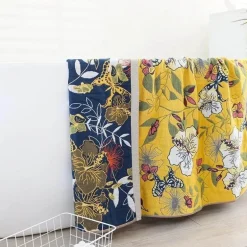 Badetuch mit Boho-Blumenmuster – groß, schnelltrocknend, Baumwolle, 80 x 160 cm