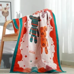 Badetuch mit Boho-Blumenmuster – groß, schnelltrocknend, Baumwolle, 80 x 160 cm