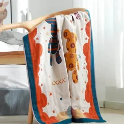 Badetuch mit Boho-Blumenmuster – groß, schnelltrocknend, Baumwolle, 80 x 160 cm