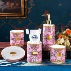 Badezimmerset „Tropical Rainforest“ – 5-teilige Sanitärkeramik