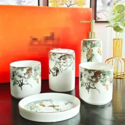 Badezimmerset „Tropical Rainforest“ – 5-teilige Sanitärkeramik