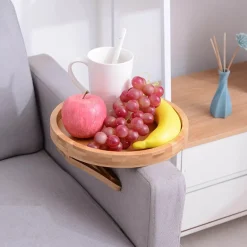 Bambus-Armlehnentablett zum Anklipsen – Kreatives Sofa-Accessoire