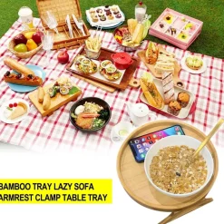 Bambus-Armlehnentablett zum Anklipsen – Kreatives Sofa-Accessoire