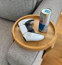 Bambus-Armlehnentablett zum Anklipsen – Kreatives Sofa-Accessoire