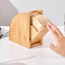 Bambus-Kaffeefilterhalter mit Staubschutzhülle, Aufbewahrungslösung für 100 Stück