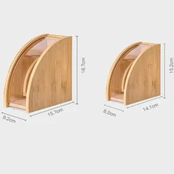 Bambus-Kaffeefilterhalter mit Staubschutzhülle, Aufbewahrungslösung für 100 Stück