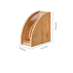 Bambus-Kaffeefilterhalter mit Staubschutzhülle, Aufbewahrungslösung für 100 Stück