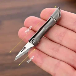 Bambus-Schlüsselanhängermesser - EDC-Werkzeug aus Titanlegierung