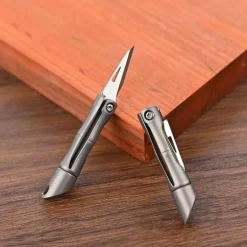 Bambus-Schlüsselanhängermesser - EDC-Werkzeug aus Titanlegierung