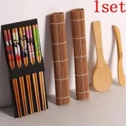 Bambus-Sushi-Maker-Set – Sushi-Roll-Set mit Klingenvorhang