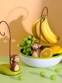 Bananenhänger mit Affenmotiv – süßer Obstständer für die Küche