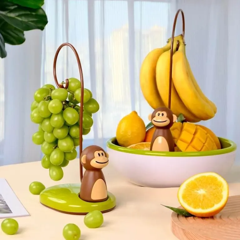 Bananenhänger mit Affenmotiv – süßer Obstständer für die Küche