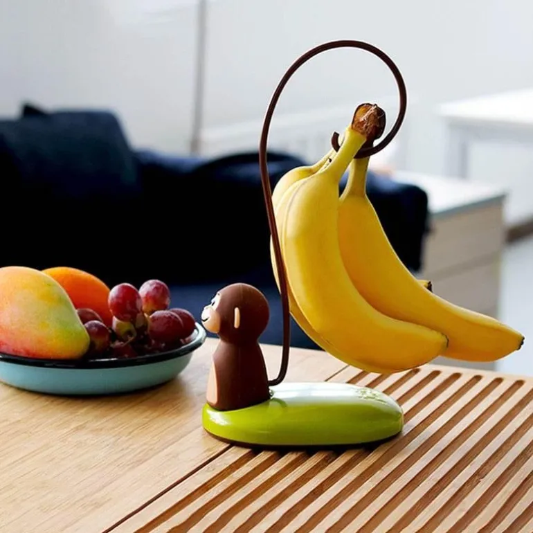 Bananenhänger mit Affenmotiv – süßer Obstständer für die Küche