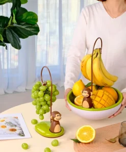 Bananenhänger mit Affenmotiv – süßer Obstständer für die Küche