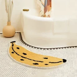 Bananova Banana Bath Mat – Tufted Anti-Skid Playful Area Rug