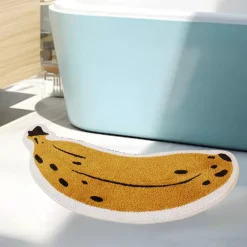 Bananova Banana Bath Mat – Tufted Anti-Skid Playful Area Rug