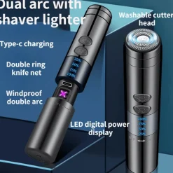 Bartschneider-Feuerzeug-Kombination – wiederaufladbares, winddichtes Pflegewerkzeug