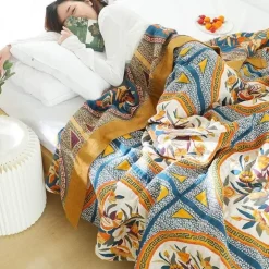 Baumwollgazedecke - Weiches Boho-Dekor für Bett und Sofa