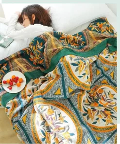 Baumwollgazedecke - Weiches Boho-Dekor für Bett und Sofa