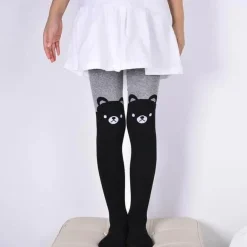 Baumwollstrumpfhose mit Cartoon-Katze – Niedliche bedruckte Strumpfhose