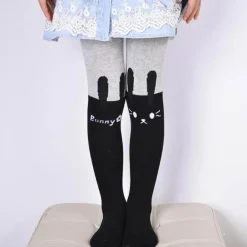 Baumwollstrumpfhose mit Cartoon-Katze – Niedliche bedruckte Strumpfhose