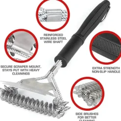 BBQ-Grillbürste – Dreifachkopf-Reinigungswerkzeug für den Grill