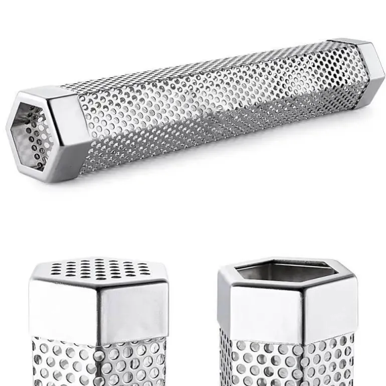 BBQ-Räucherrohr aus Edelstahl – Sechseckiges Design für verbesserten Geschmack