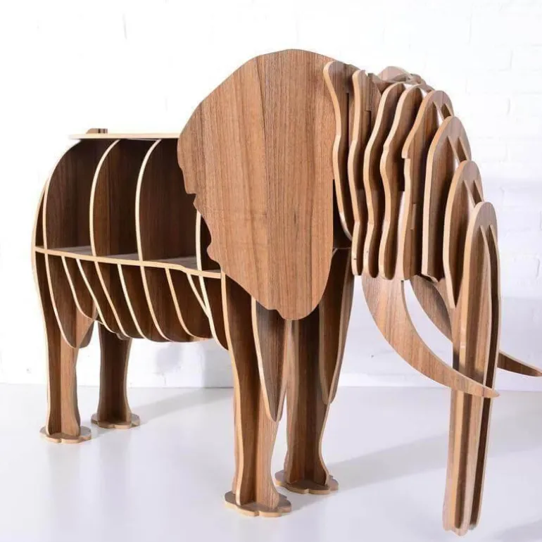 Bücherregal aus Holz im Elefantenstil – Hochwertige Möbel im europäischen Stil