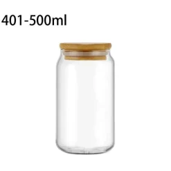 Becher aus Borosilikatglas mit Bambusdeckel – umweltfreundliches Trinkgeschirr