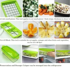 Behälter für Lebensmittelschneider – Küchenvorbereitungswerkzeug zum Zerkleinern und Aufbewahren