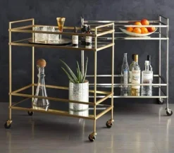 Beistelltisch-Organizer aus Edelstahl in Gold und Silber – Designer-Esstisch-Accessoire