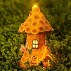 Beleuchtetes Sonnenblumen-Baumhaus – beleuchtete Gartendekoration