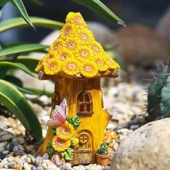 Beleuchtetes Sonnenblumen-Baumhaus – beleuchtete Gartendekoration