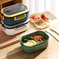 Bento-Lunchbox für Kinder – 2-lagiger, mikrowellengeeigneter Lebensmittelbehälter für die Schule und Outdoor-Aktivitäten