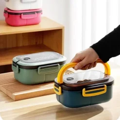 Bento-Lunchbox für Kinder – 2-lagiger, mikrowellengeeigneter Lebensmittelbehälter für die Schule und Outdoor-Aktivitäten