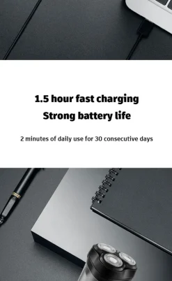 Über USB wiederaufladbarer Elektrorasierer für Männer, leistungsstarker, wasserdichter Rasierer