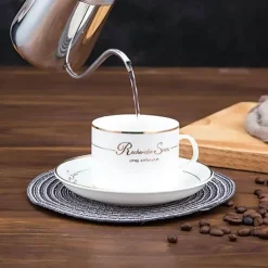 Übergießkessel mit Schwanenhals – Edelstahl mit Holzgriff