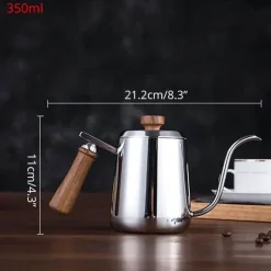 Übergießkessel mit Schwanenhals – Edelstahl mit Holzgriff