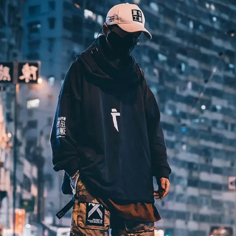 Übergroßer Hip-Hop-Hoodie – Japanischer Streetwear-Pullover