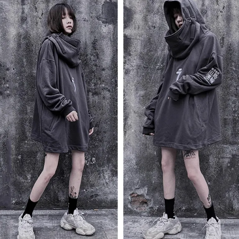 Übergroßer Hip-Hop-Hoodie – Japanischer Streetwear-Pullover